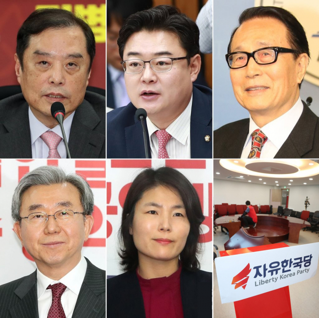 위 왼쪽부터 김병준 국민대 명예교수, 김성원 의원, 박찬종 변호사. 아래 왼쪽부터 이용구 전 중앙대 총장, 전희경 의원. 연합뉴스