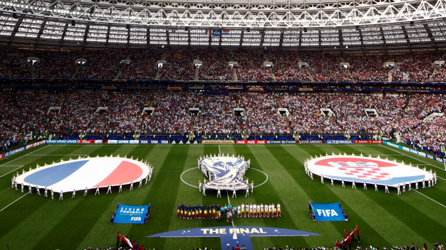 epa06890702 Ivan Perisic (R) of Croatia celebrates scoring the equalizer during the FIFA World Cup 2018 final between France and Croatia in Moscow, Russia, 15 July 2018. (RESTRICTIONS APPLY: Editorial Use Only, not used in association with any commercial entity - Images must not be used in any form of alert service or push service of any kind including via mobile alert services, downloads to mobile devices or MMS messaging - Images must appear as still images and must not emulate match action video footage - No alteration is made to, and no text or image is superimposed over, any published image which: (a) intentionally obscures or removes a sponsor identification image; or (b) adds or overlays the commercial identification of any third party which is not officially associated with the FIFA World Cup) EPA/PETER POWELL EDITORIAL USE ONLY