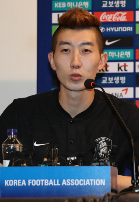 2018 자카르타-팔렘방 아시안게임 남자 축구대표팀의 조현우가 31일 오후 파주 NFC에서 열린 공식 기자회견에 참가했다. 그는