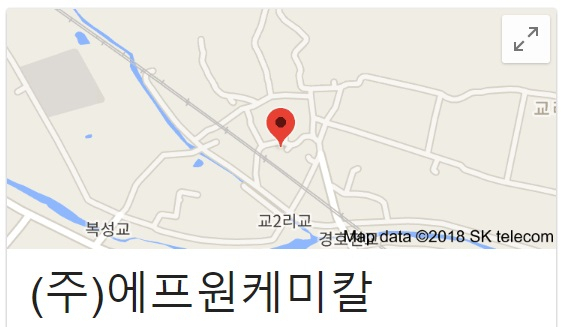 에프원케미칼 위치. 구글맵