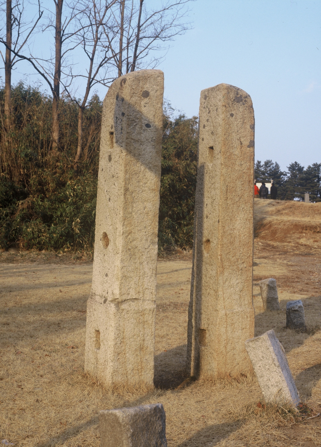 경주 사천왕사지에 대한 보존과 활용방안에 대해 오는 23일 학술대회가 열린다. 사진은 사천왕사지 터의 모습과 사천왕사지 입구의 당간지주.
