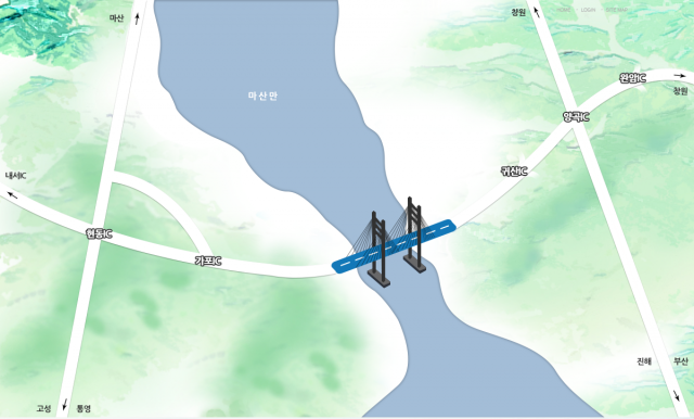 마창대교 위치. 창원시