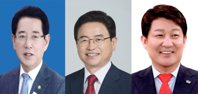 민선7기 광역단체장 9월 지지도 톱3. 왼쪽부터 김영록 전남도지사, 이철우 경북도지사, 권영진 대구시장.