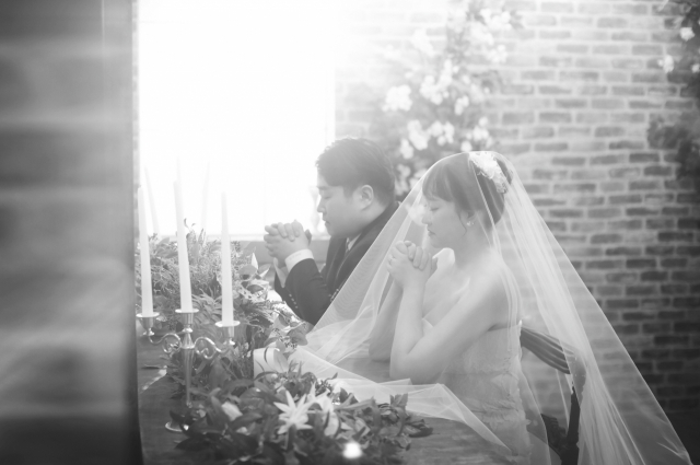 신랑 곽재윤(왼쪽)과 신부 이혜수