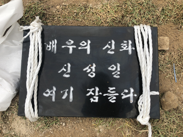 고 신성일의 묘비석. 안성완 인턴기자