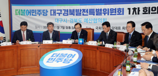 더불어민주당 이해찬 대표가 7일 국회에서 열린 대구경북발전특별위원회 1차회의에서 발언하고 있다. 연합뉴스