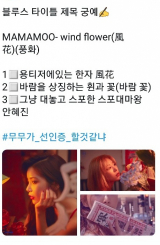 SNS에서 캡쳐한 마마무 컴백 스포일러.