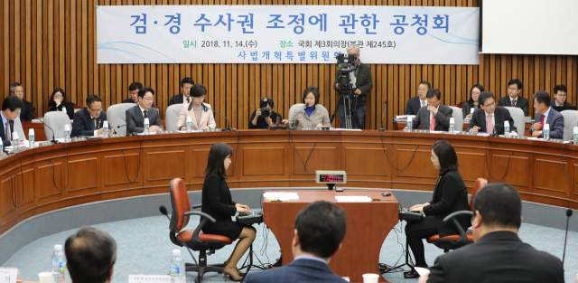 14일 오후 국회에서 열린 사법개혁특별위원회의 