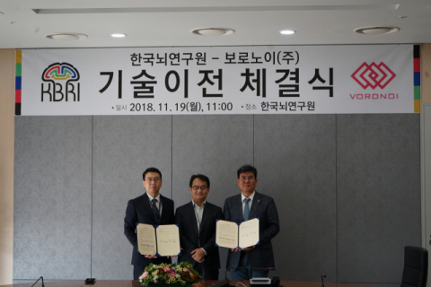 한국뇌연구원은 19일 보로노이㈜와 협약을 맺고, 우울증 치료물질 탐색기술을 이전했다. 한국뇌연구원 제공