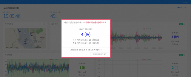 포스텍(포항공대) 학부생들이 지진 발생 후 1초 만에 진도 등 대피를 알리는 문자메시지를 발송할 수 있는 시스템을 선보였다. 포스텍 제공