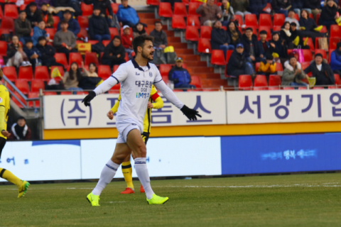 24일 전남전에서 대구FC 세징야가 골을 넣고 나서 기뻐하고 있다. 대구FC 제공