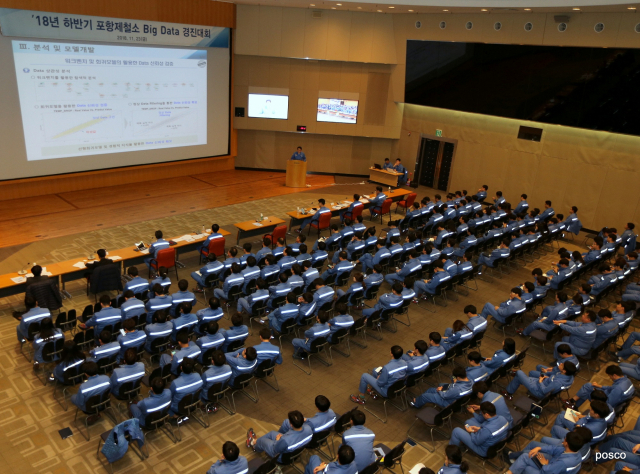 포스코 포항제철소의 2018년 하반기 빅데이터 경진대회. 포스코 제공
