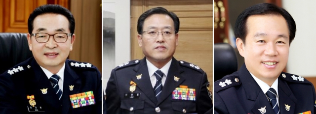 정부가 29일 경찰 치안정감 승진·전보인사를 단행했다. 왼쪽부터 서울경찰청장으로 내정된 원경환 인천지방경찰청장, 부산경찰청장에 내정된 이용표 경남경찰청장, 인천경찰청장에 내정된 이상로 대전경찰청장. 연합뉴스