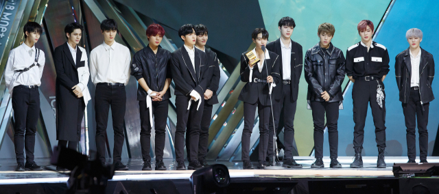 그룹 워너원이 14일 홍콩 아시아 월드 엑스포 아레나에서 열린 
