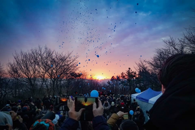 1일 2019년 기해년의 첫 일출(해돋이) 사진이 SNS에 올라오고 있다. 네티즌들은 SNS를 통해 