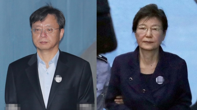 우병우 전 청와대 민정수석, 박근혜 전 대통령. 연합뉴스