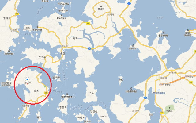 전남 신안군 증도 위치. 네이버 지도