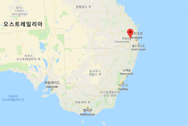 호주 투움바 위치. 구글맵