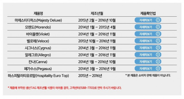 씰리침대 홈페이지 캡쳐