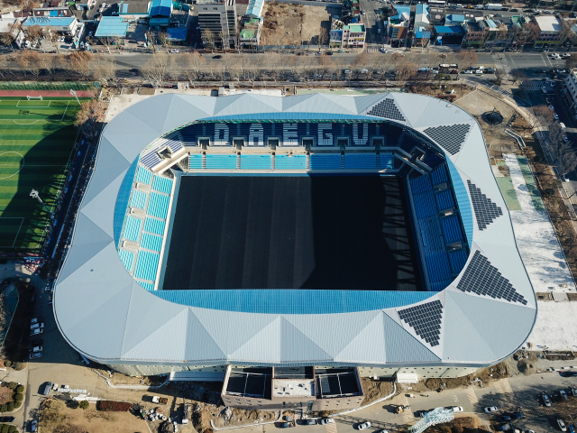 개장을 앞둔 대구 FC전용구장 전경. 대구FC 제공.