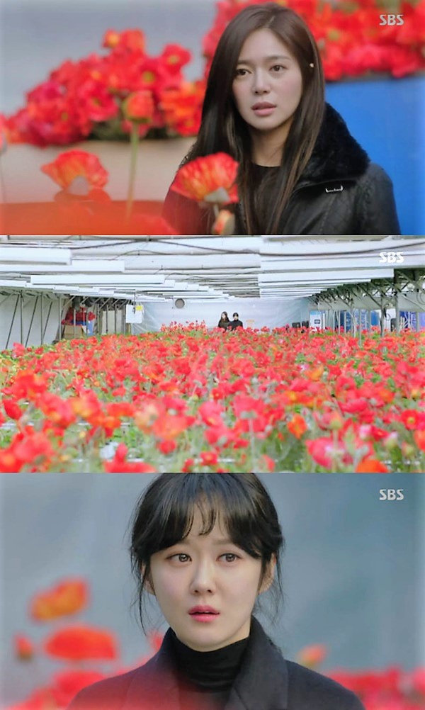 청금도를 찾아 태후(신은경)가 키우는 양귀비를 발견한 오써니(장나라)와 민유라(이엘리야). SBS 황후의 품격 tv 화면 캡처
