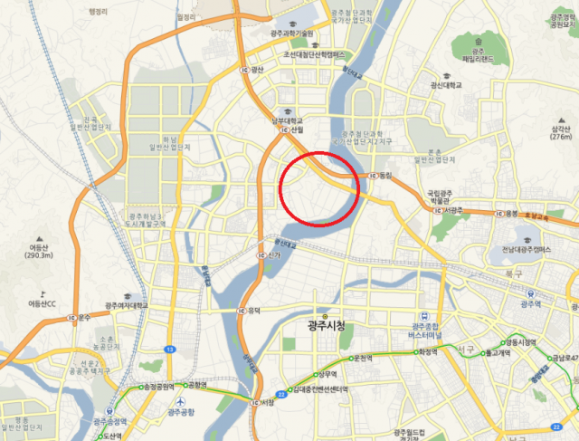 광주 광산구 신창동. 네이버 지도