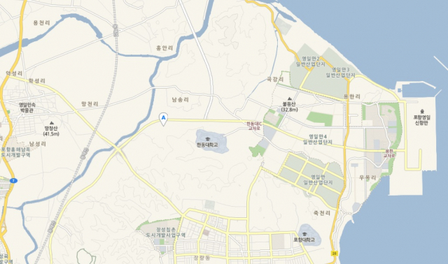 포항 지열발전소 위치. 네이버 지도