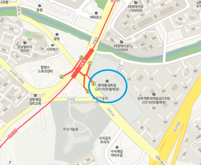 용인 수지 화재 위치는? 성복동 롯데몰 신축 공사장 