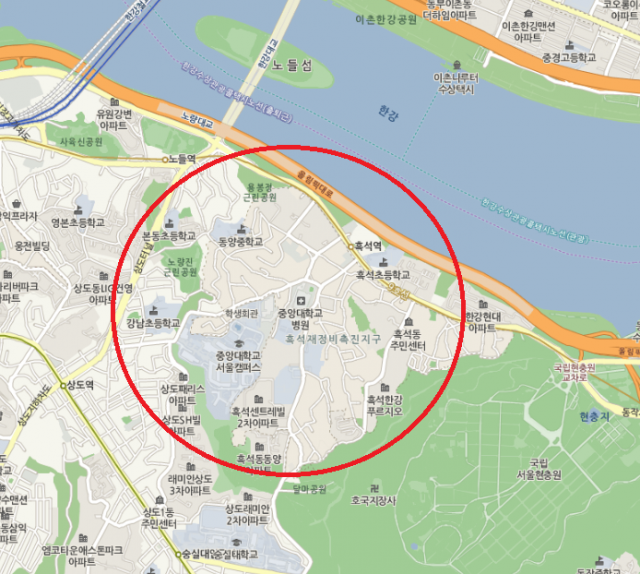 서울 동작구 흑석동. 네이버 지도