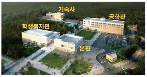 오는 11월 개교를 목표로 건립공사가 한창인 한국폴리텍대학 로봇캠퍼스 조감도, 한국폴리텍대학 제공
