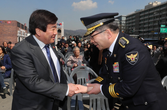 민갑룡 경찰청장이 3일 오전 서울광장에서 제주4·3 제71주년을 맞아 열린 