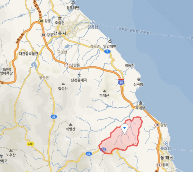 강릉도 산불…화재 현장 강릉시 옥계면 남양리 