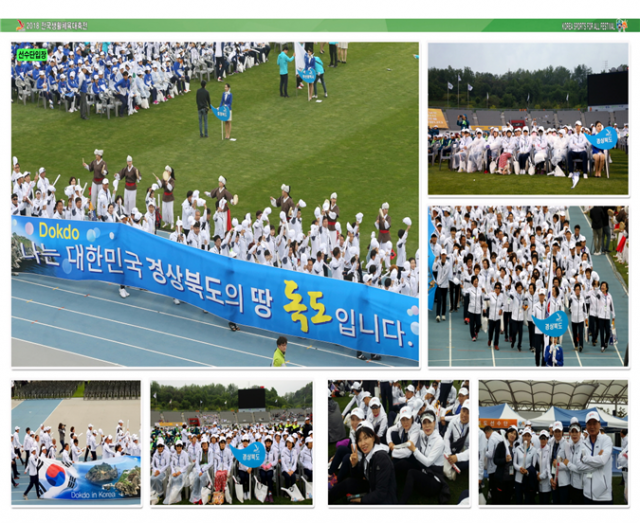 지난해 충남 아산시에서 개최된 전국생활체육대축전에서 경북도 선수단이 입장하고 있다. 경북도체육회 제공.