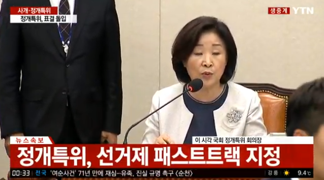 [영상캡처] 정개특위 선거법 개편안 패스트트랙 30일 0시 30분 가결. YTN