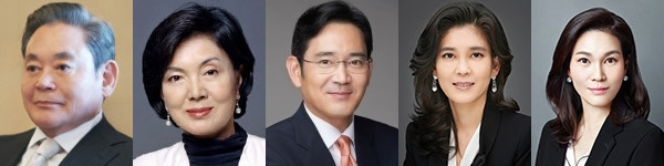 이건희 홍라희 이재용 이부진 이서현. 매일신문DB