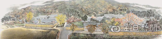 금동효 화백이 사는 달성의 풍경을 그려낸