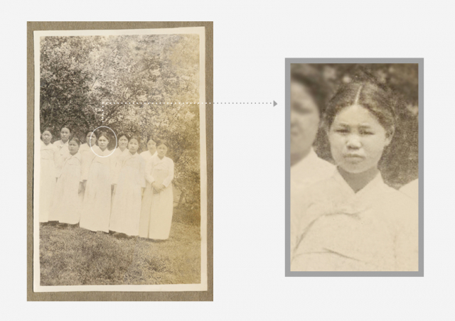 이화여자대학교가 창립 133주년을 맞아 유관순 열사(1902~1920)의 이화학당 시절 미공개 사진을 21일 최초로 공개했다. 사진은 이화학당 고등과 재학시절(1918년)로 추정되는 유 열사 모습. 연합뉴스