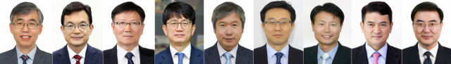 문재인 대통령은 23일 오후 차관급 인사를 단행했다. 왼쪽부터 신임 김성수 과학기술정보통신부 과학기술혁신본부장, 조세영 외교부 1차관, 서호 통일부 차관, 박재민 국방부 차관, 김계조 행정안전부 재난안전관리본부장, 이재욱 농림축산식품부 차관, 김강립 보건복지부 차관, 김경욱 국토교통부 2차관, 손병두 금융위원회 부위원장. 연합뉴스