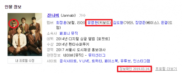 잔나비 네이버 프로필 