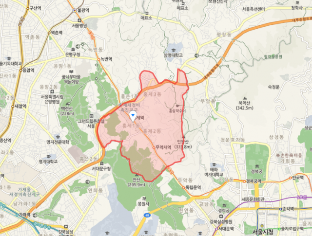 홍제동. 네이버 지도