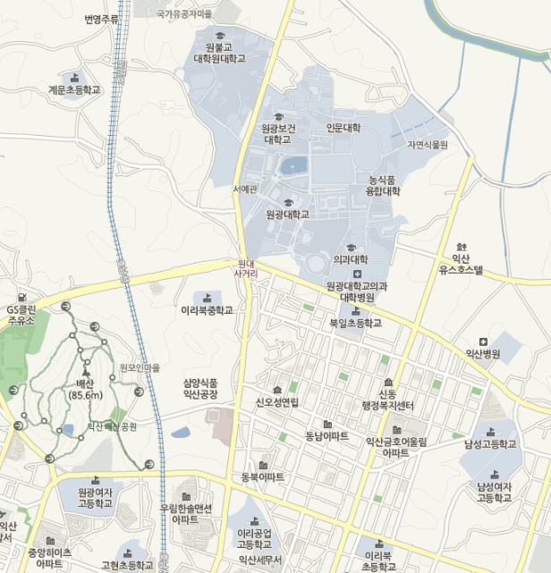 추적 60분 전북 익산 원룸 사기 대학가 어디? 원광대 앞 신동 일대. 네이버 지도