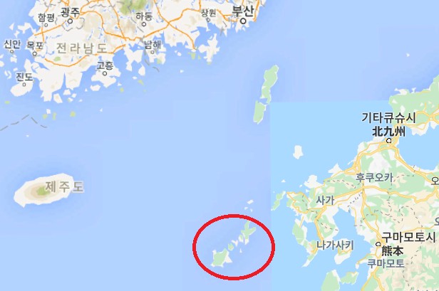 오도열도(고토열도, 五島列島) 도시어부 등장해 눈길. 구글맵
