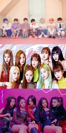방탄소년단(BTS), 트와이스(TWICE), 잇지(ITZY). 매일신문DB