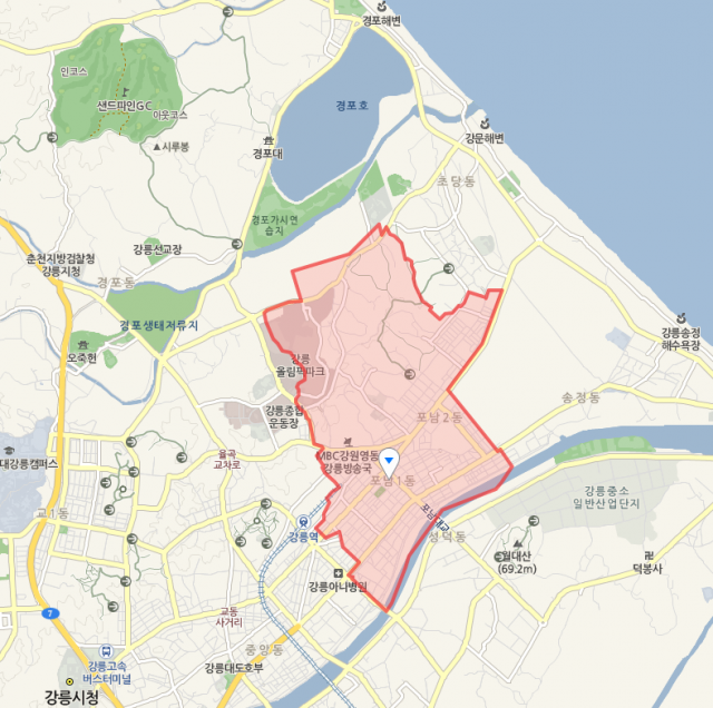 강원도 강릉시 포남동은 어떤 곳? 한끼줍쇼 등장. 네이버 지도