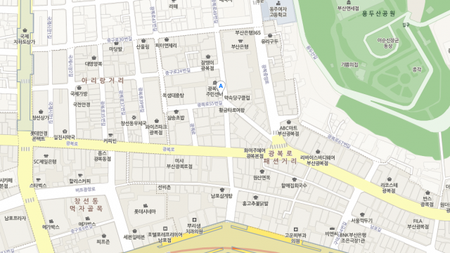 부산 남포동 남포수제비 위치. 네이버 지도