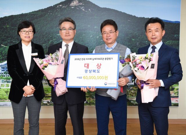 지난해 연말 행정안전부 납세자보호관 추진 활성화 평가에서 대상의 영예를 안은 뒤 이철우(오른쪽 두 번째) 경북도지사 등 경북도 관계자들이 기념촬영을 하고 있다. 경북도 제공
