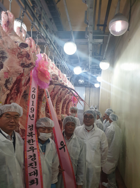 21일 농협 고령축산물공판장에서 열린 