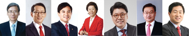 법사위 소속 자유한국당 국회의원. 여상규 김도읍 김진태 이은재 장제원 정점식 주광덕. 매일신문DB