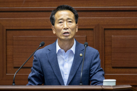2일 열린 제310회 2차 본회의에서 김상조 경북도의원이 5분 자유발언을 하고 있다. 경북도의회 제공