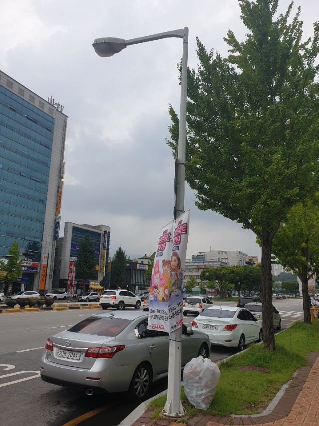 조국 법무부 장관 후보 가족의 사모펀드 최대주주인 가로등점멸기 제조사 웰스씨앤티(주)가 경북도내 지자체의 가로등 교체공사를 다량 수주한 것으로 드러났다. 사진은 구미 도로변 가로등. 전병용 기자